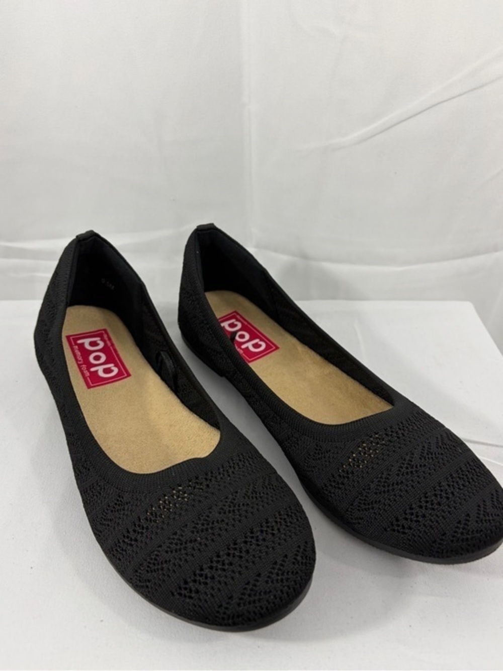 NWT pop Women’s Size 9.5 Black Knit Ballet Flats